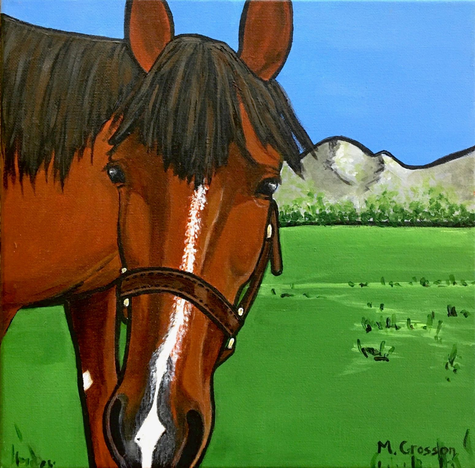 Vibrant painting of a horse by Melissa Crosson