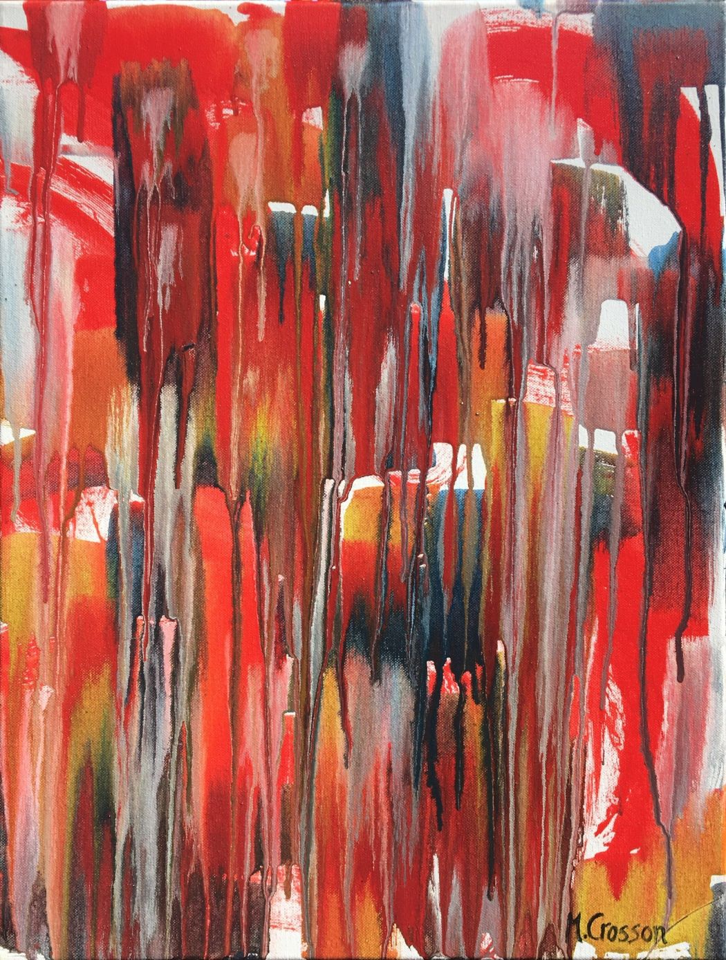 Abstract red and black painting by Melissa Crosson