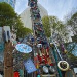 Photo of Melissa Crosson's Charlotte SHOUT festival guitar sculpture